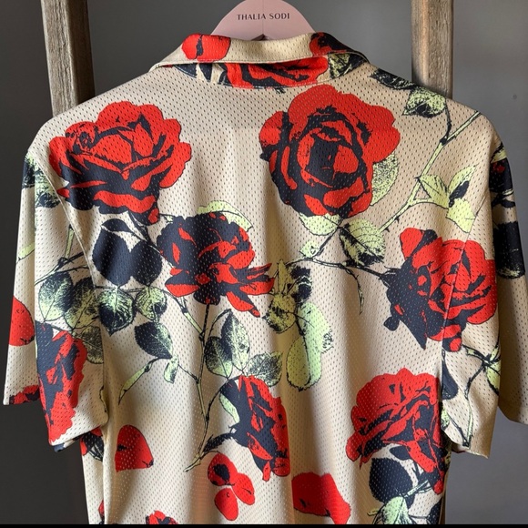 Nike Men's Floral Button Down Shirt - Cream and Red Small - Picture 8 of 14